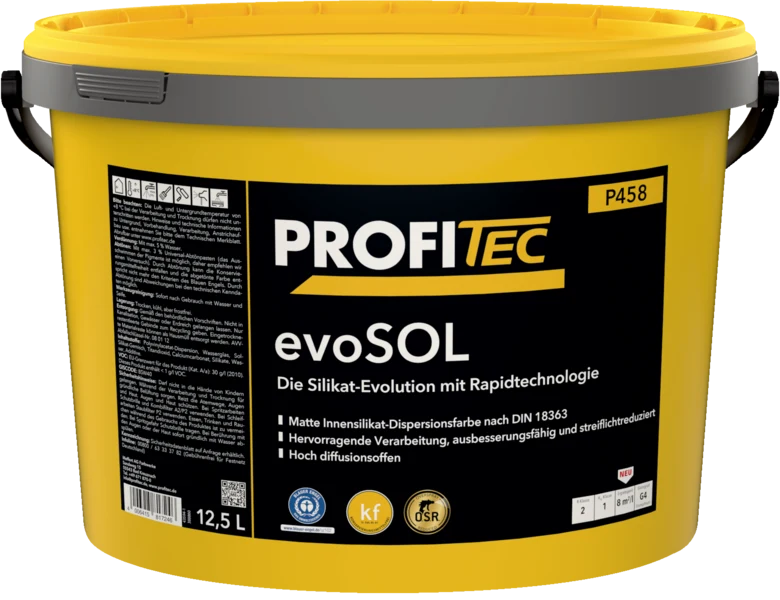 ProfiTec P458 evoSOL Silikat-Innenfarbe 5 L – Serienabbildung · Gebinde/Ausführung kann abweichen